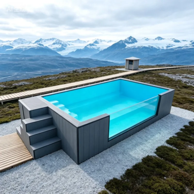 Piscina Prefabricada de Acero de 40 Pies, 20 Pies, 10 Pies, 25m, con Jacuzzi, Envío Marítimo, Contenedor de Fibra de Vidrio, Bajo Precio