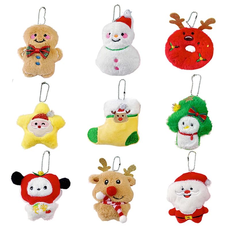 Cute Plush Christmas Series Doll Toy Keychain Pendant Accessries Backpack Hangings Decoration Gifts