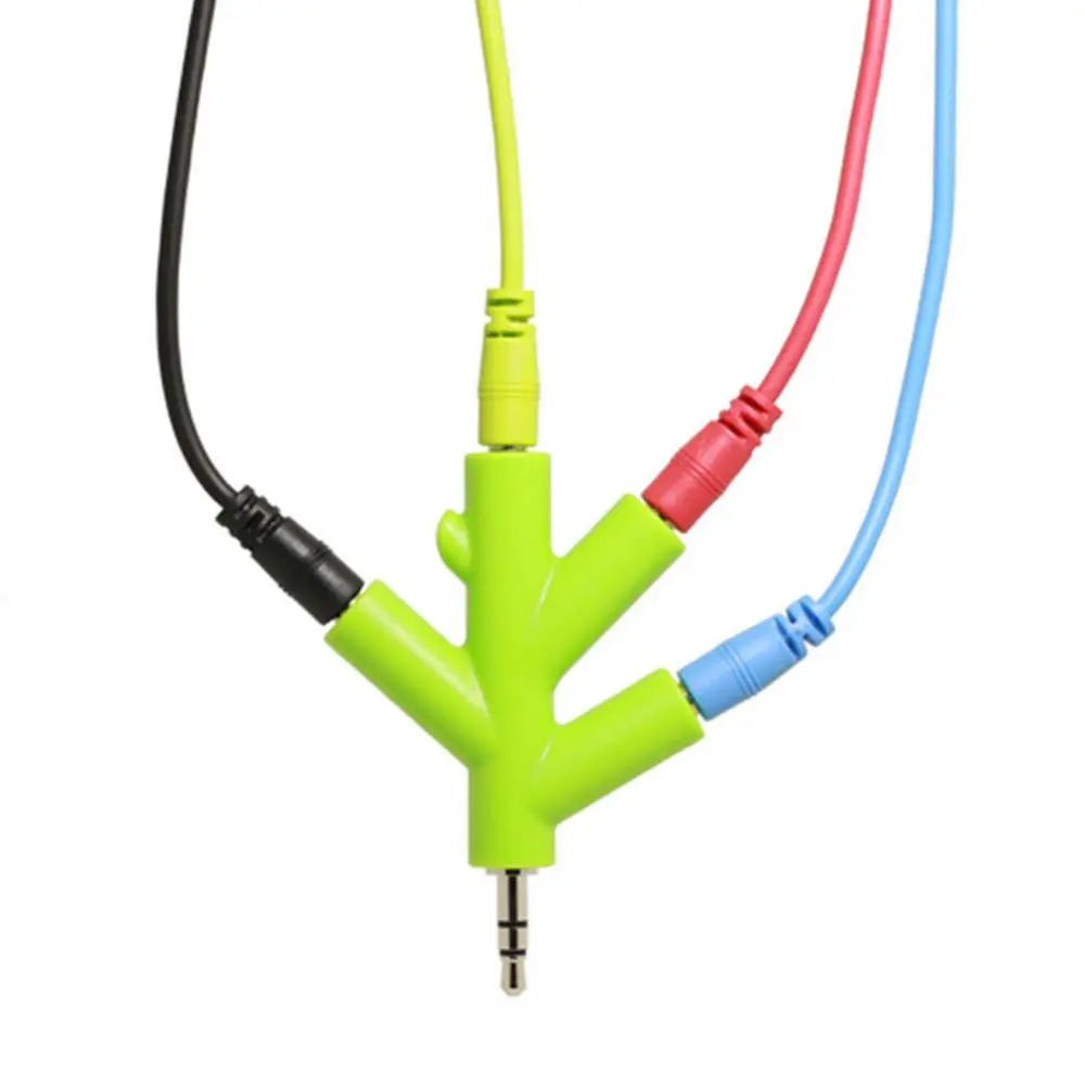 Headphone Universal Multi Aux Spliter 4 Way Earphone Adapter Port 3.5mm