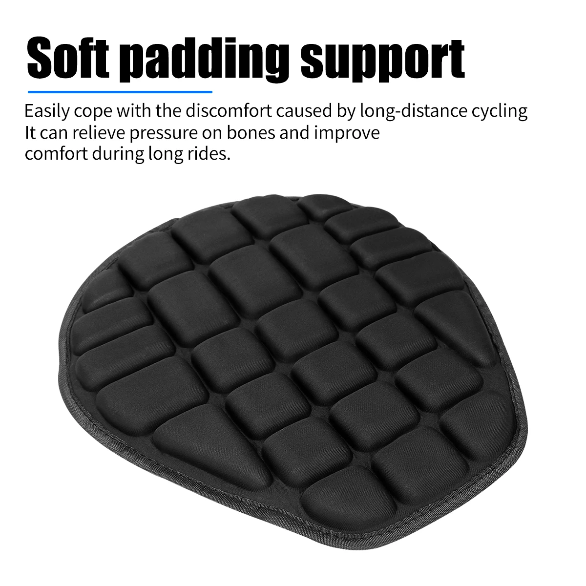 Pad Black 3D Cushion for cross Strapping Bandage Ergonomic Design Shallow Groove Design Excellent Breathability