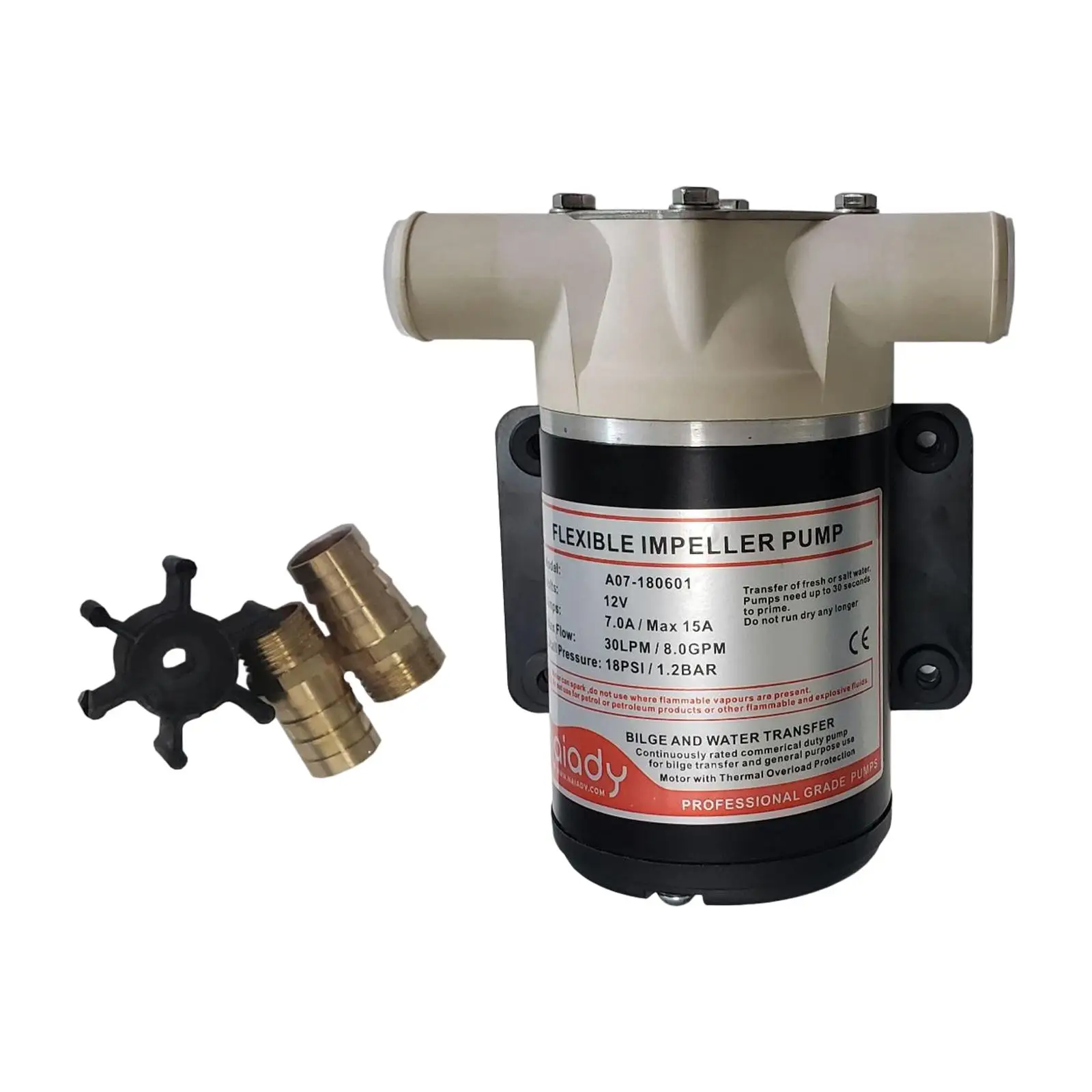 12V Water Puppy Bilge / Sump Impeller Pump 8 GPM for Boats