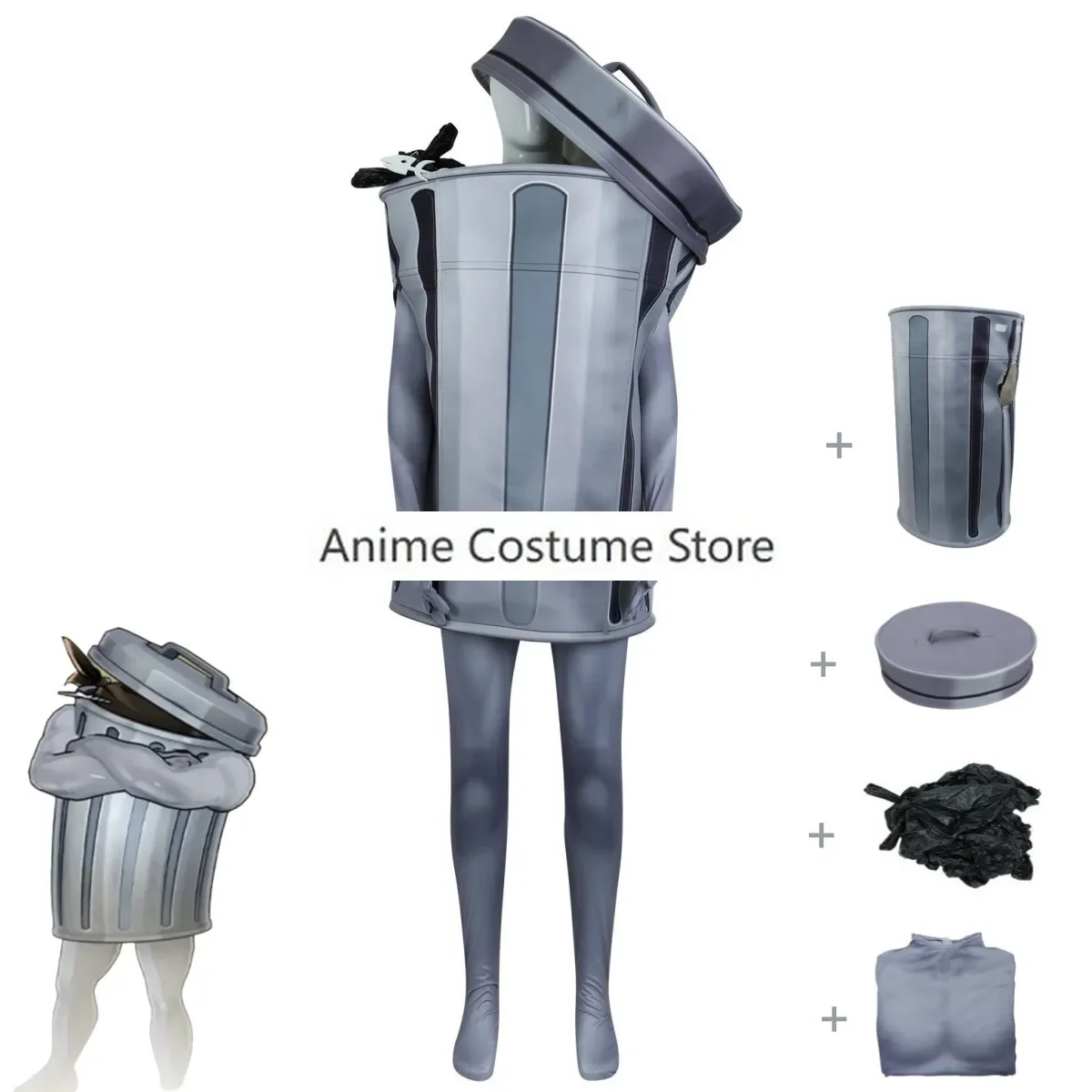 Anime Honkai: Star Rail Lordly Trashcan Cosplay Costume Game Trash Can Jumpsuits Mask Adult Women Man Carnival Halloween Suit