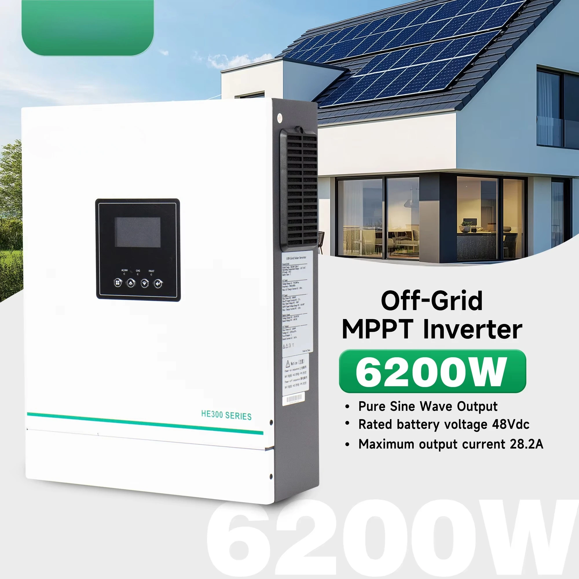 

Wholesale 48V 6.2KW Hybrid Solar Inverter PV Inverter Wide Voltage Input Factory Direct Supply OEM ODM Customization Available