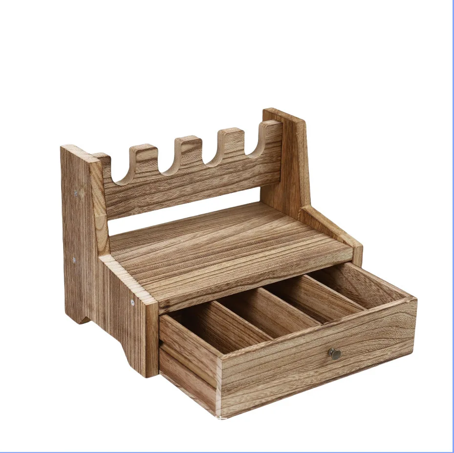 حامل عرض لعبة المسدس، درج مسدس خشبي، مشبك رصاصة متعدد الشبكات، حامل وضع المسدس الخشبي