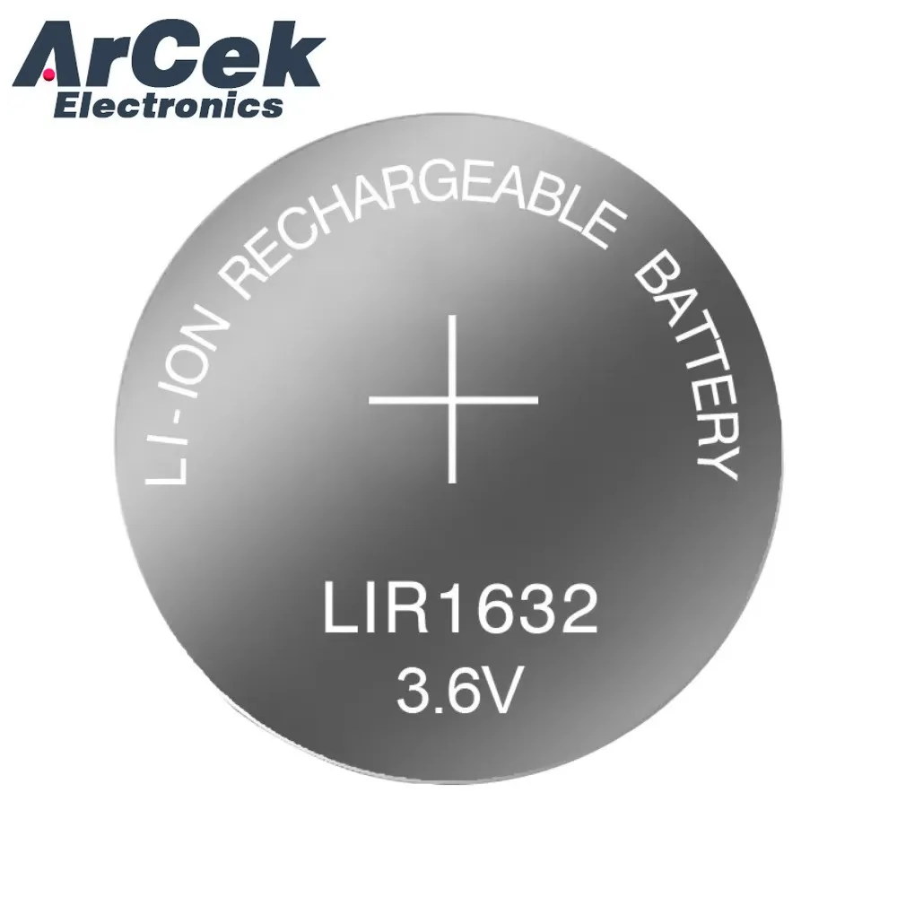 2PCS LIR1632 LIR 1632 3.6V Lithium Rechargeable Batteries for Watch Car Remote Control Replace CR1632 DL1632 Button Coin Cell