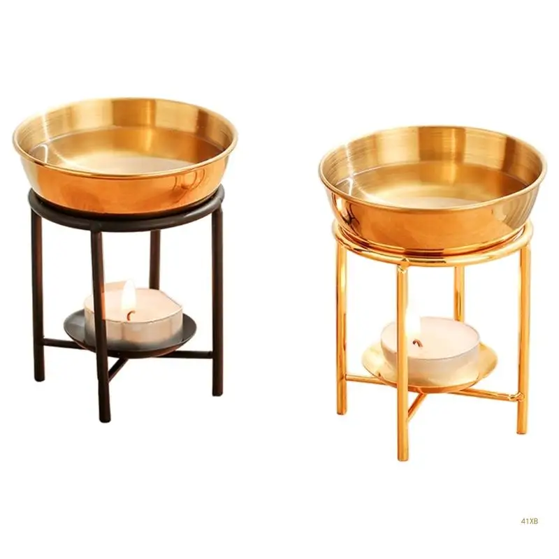 

41XB Stainless Steel Scented Oil Burning Stand Elegant Wax Melter Oil Diffuser Warmer