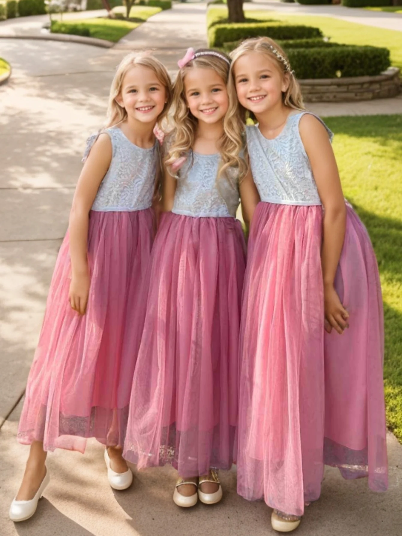 Plus Size Princess Party Lace Flower Girl Dress Baby Kids Summer Wedding Birthday Dresses Children Clothing 2 4  6 8 10 12 14