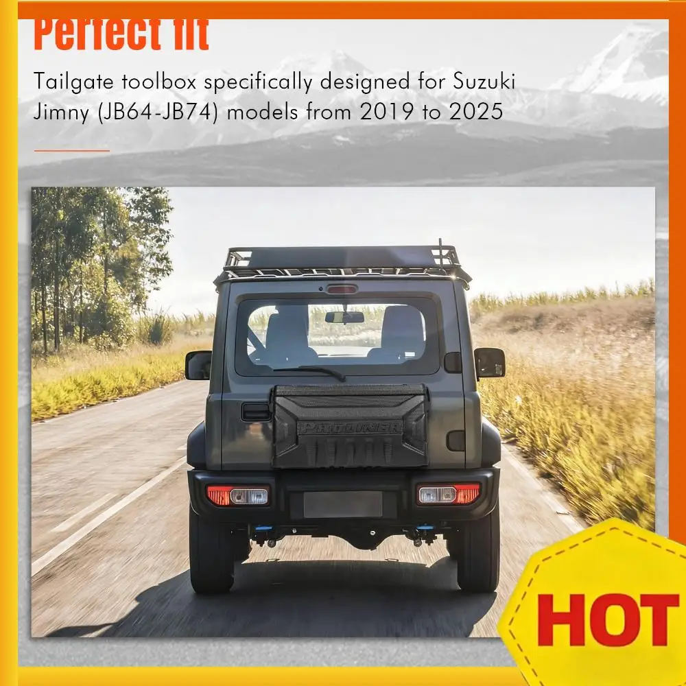 

Ящик-органайзер для инструментов на заднюю дверь автомобиля, внешние модифицированные аксессуары, бокс для хранения инструментов на заднюю дверь для Suzuki Jimny JB64 JB74 19-25