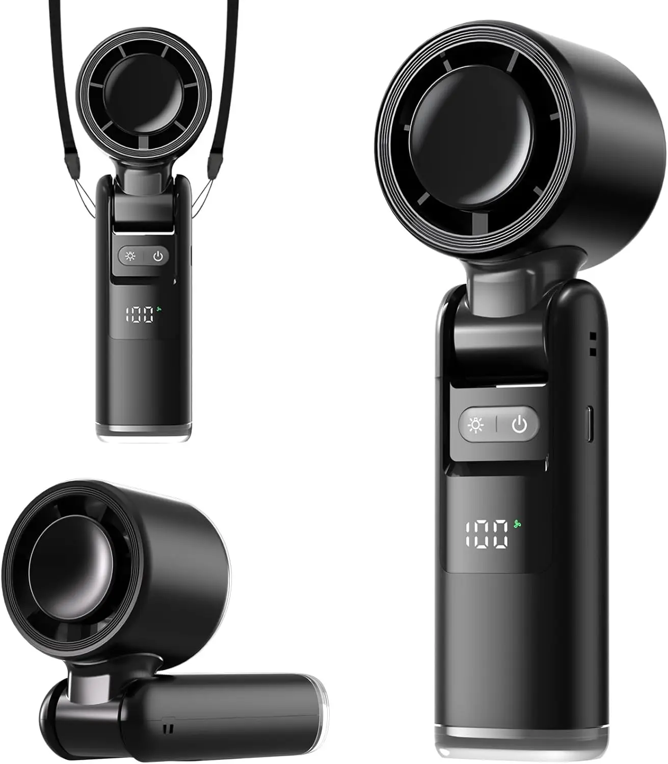 

Новинка 2026: Обновленный портативный турбовентилятор Lerat, 5 скоростей, на батарейках, до 12 часов работы, ручной вентилятор 3-в-1