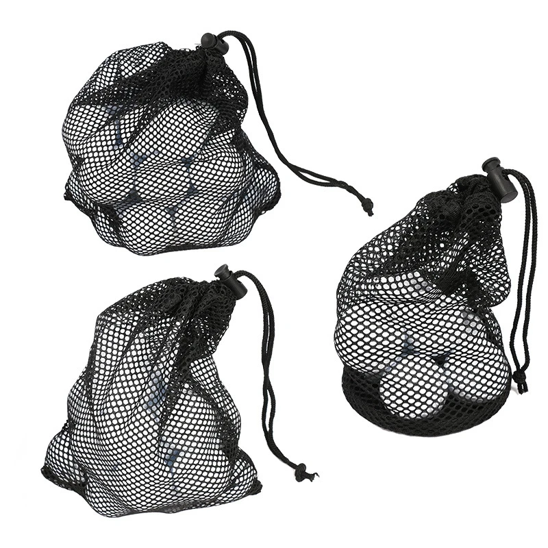 Tennis Ball Mesh Bag Mesh Storage Bag Multipurpose Nylon Drawstring Sack(No Balls)