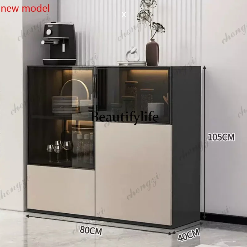 N138Kitchen Buffet Cabinet 180cm Wide Sideboard With Glass Doors Storage Cupboard For Dining Room Living Room Modern Home Furnit