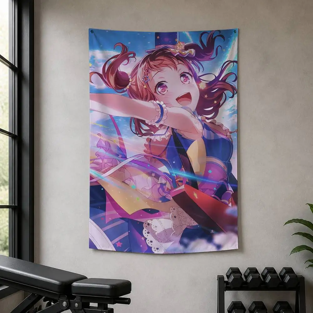 BanG Dream Toyama Kasumi  Decorative Wall Flag Banner for Home Garden Garage Indoor Outdoor Decor