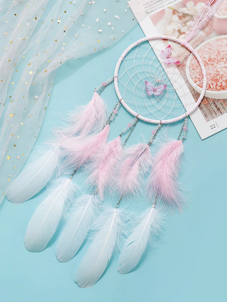 Dream Catcher Butterfly Wind Chimes Girls Room Pendant Bedroom Garden Outdoor Decorations Birthday Gift Creative Home Crafts