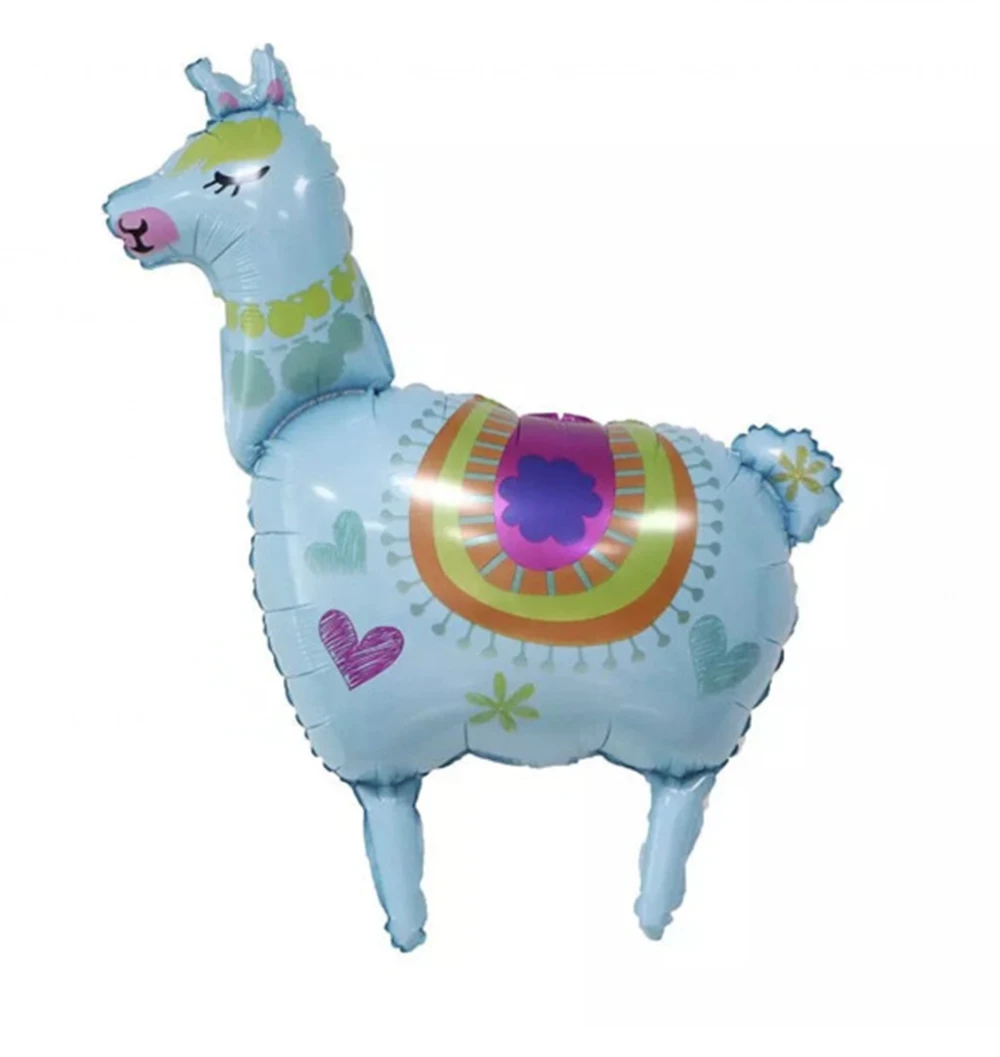 1Pcs 4D Cartoon Animal Alpaca Foil Helium Balloon Cute Llama Inflatable Round Ballons Children Baby Birthday Party Decorations