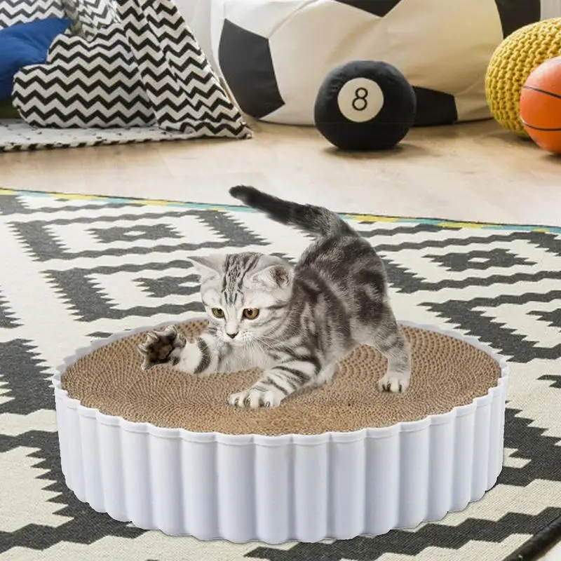 Corrugated Cat Scratch Pad | Cardboard Dog Scratcher | Reusable Cat Scratcher Bowl Training Toy Recycle Indoor Cat Scratch Pad