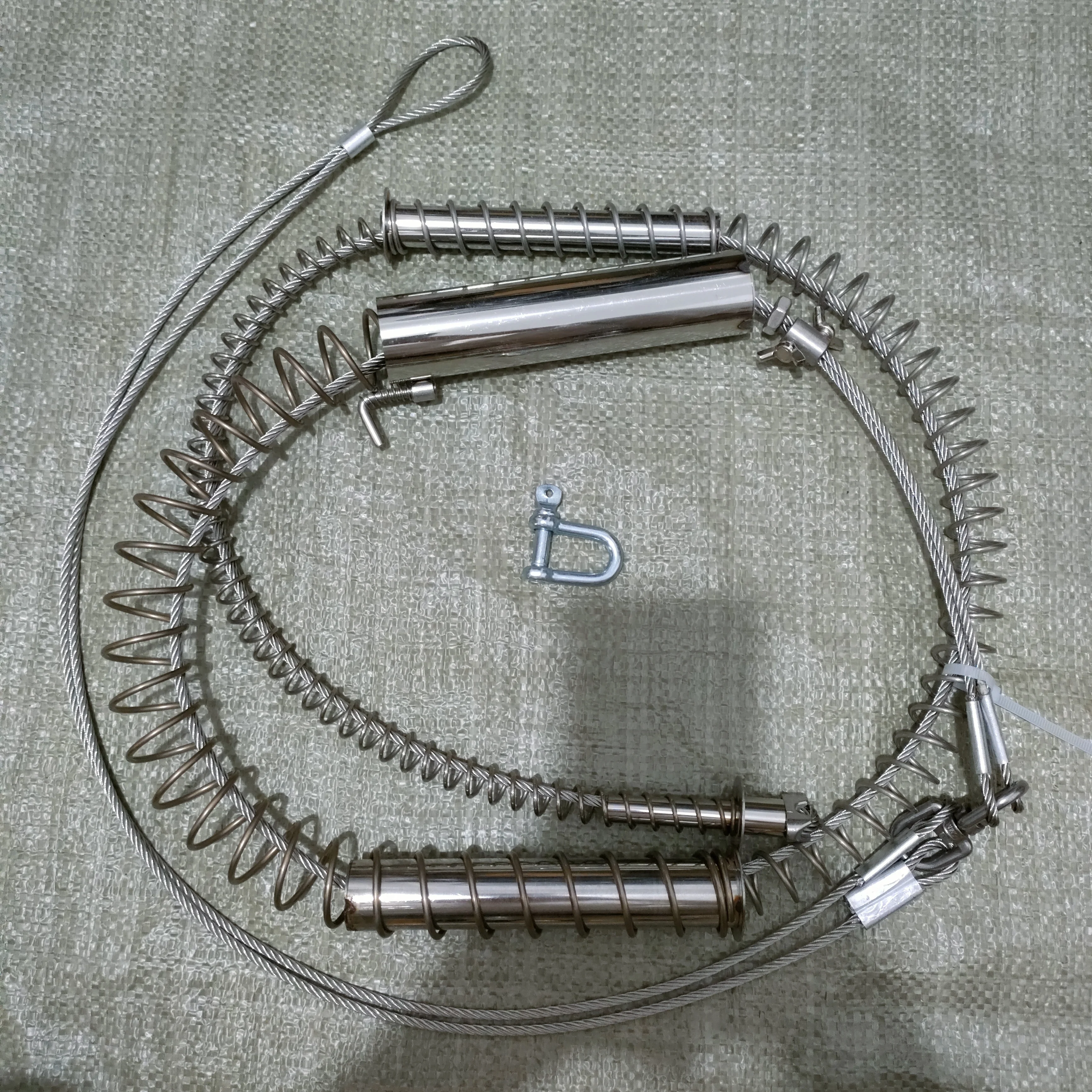 1PC 3Section Double Steel Wire Diameter 4mm Stronger Spring With Nuts For Wild Boar Fox Trap Mouse Rabbit Trap Replacement Parts
