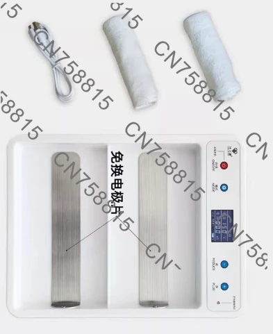 

Polyhalogen electrotherapy instrument, hand sweating antiperspirant device, wrist sweating antiperspirant device