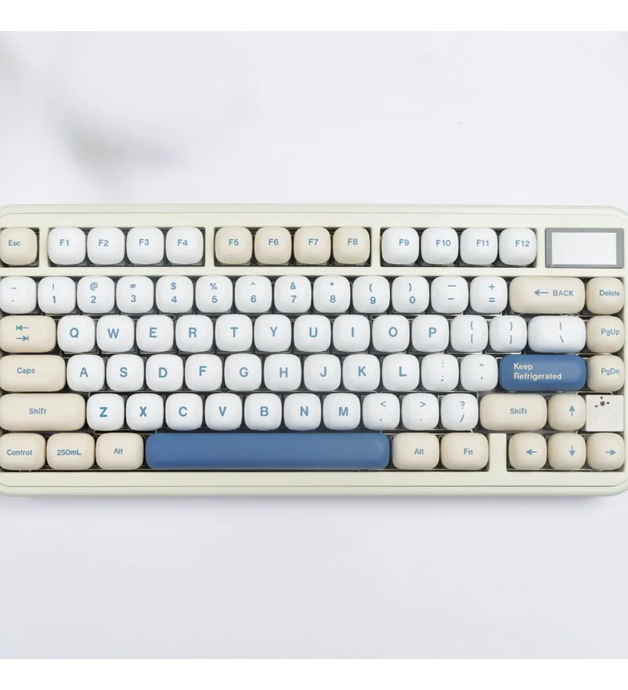 Small steamed bread keycaps are round and cute PBT hot sublimation high-value mechanical keyboard keycaps soy milk full set