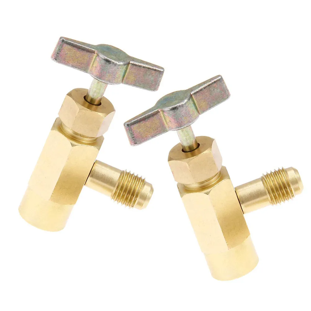

2Pcs Refrigerant Bottle Opener Valve Tap for Ac Service Self Sealing Quick Connect Charging Tool Compatible with R134a