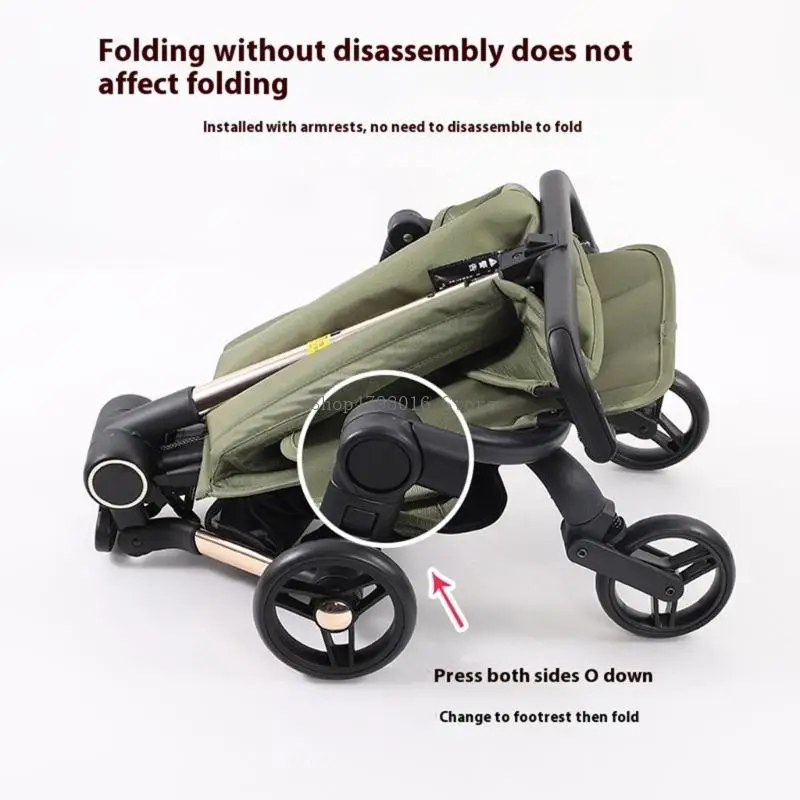 

1 Set Baby Carriage Safety Upgraded Set Front Crotch Belt Easy Installation Security Fence Handrail Black