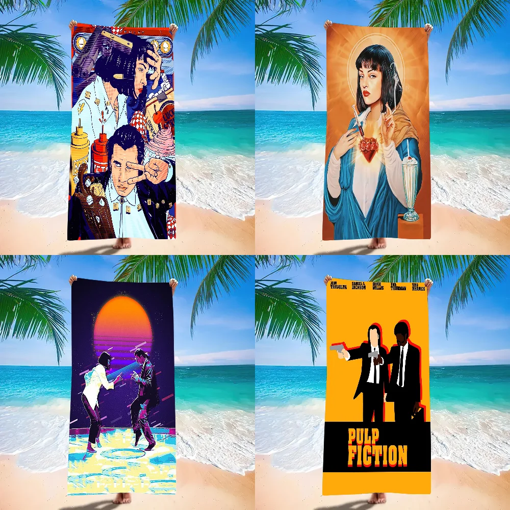 

Thriller movie Pulp Fiction Towel Beach Towel Large Size Outdoor Travel Camping Absorbent toallas Towels Summer Swimming