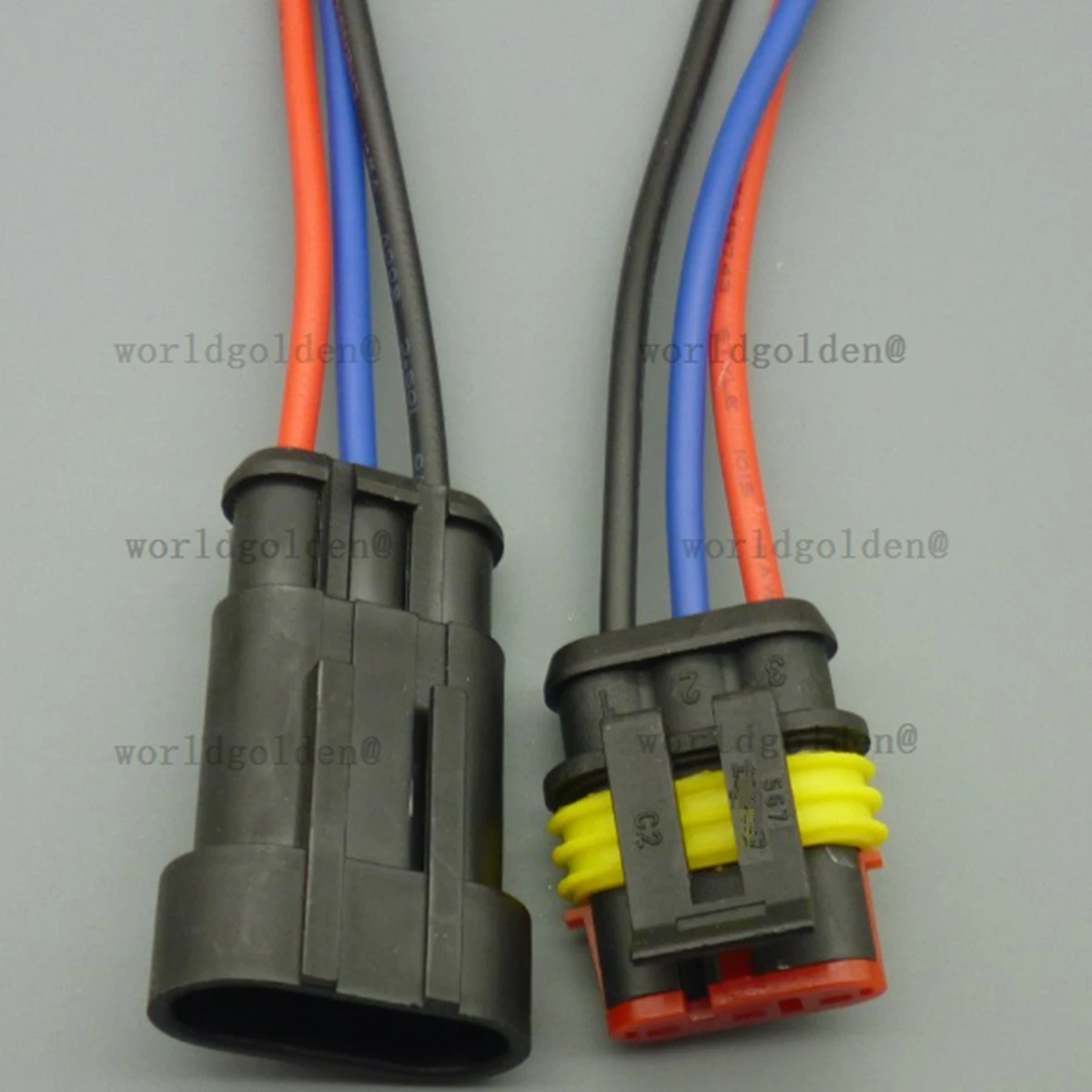 Conector de cableado automotriz de 3 pines 282087-1 282105-1 con cables tipo pigtail para vehículo universal
