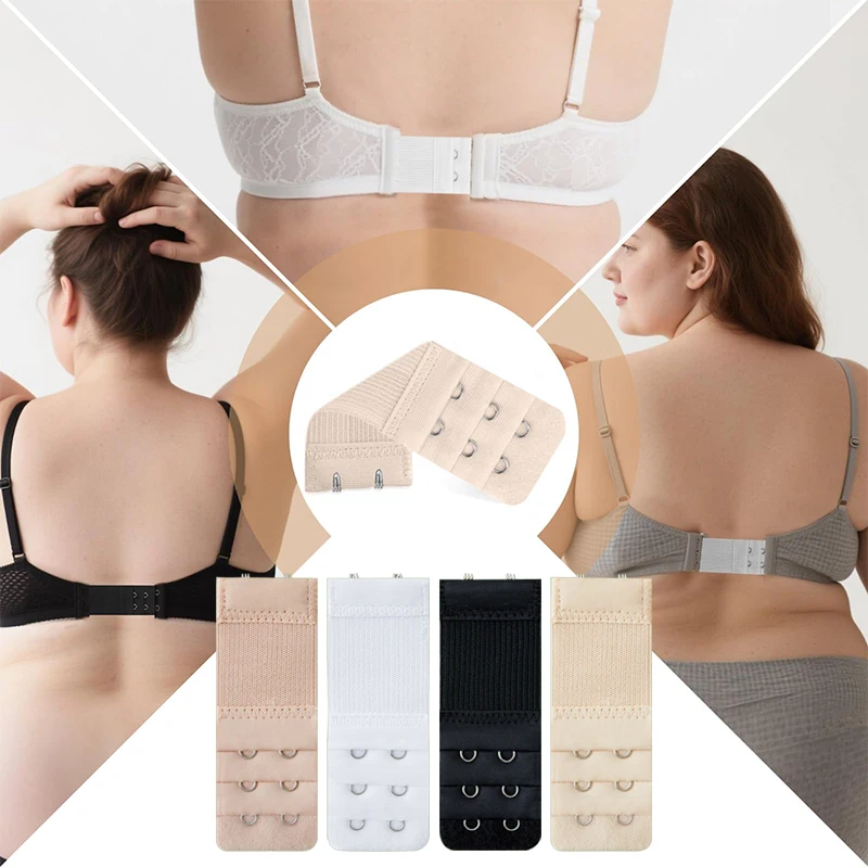 3 Pieces, 3 Rows with 2 Hook New Bra Extension Straps, Elastic, Soft and Comfortable Bra Straps, Women's Underwear Accessories - view 3