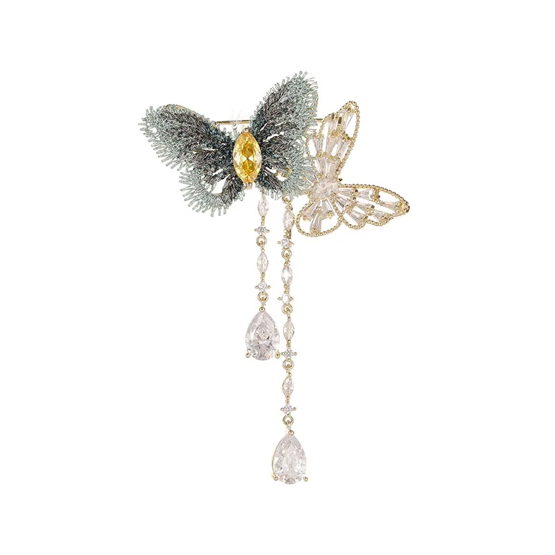 

Elegant double butterfly fringed brooch, high-end sense, exquisite niche personality, temperament, sweater, corsage accessories