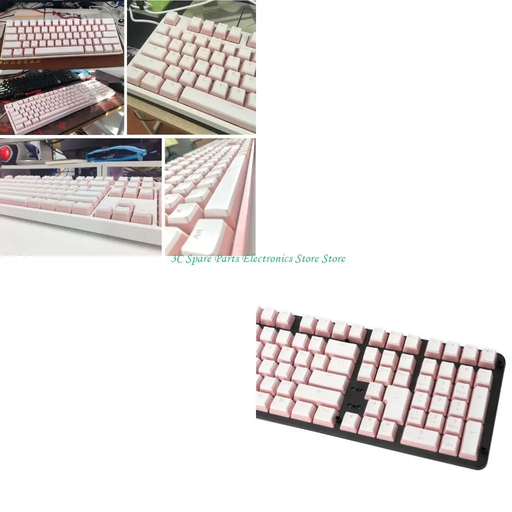 

SZ 1Set Double Skin Milk Shot PBT Keycap 108 Keys Backlight Keycaps OEM Profile for RGB Mechanical Keyboard