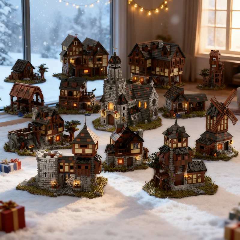 

35718pcs MOC MEDIEVAL VILLAGE BUNDLE Castle Model Building Blocks Creative Gift DIY Display Decor Adult Premium Kids Desk Home