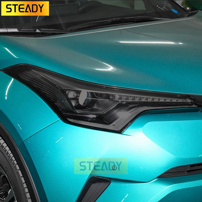 

Car Headlight Protective Film Front Light Transparent Smoked Black TPU Sticker For Toyota CHR 2018 2019 2020 AX10 Accessories