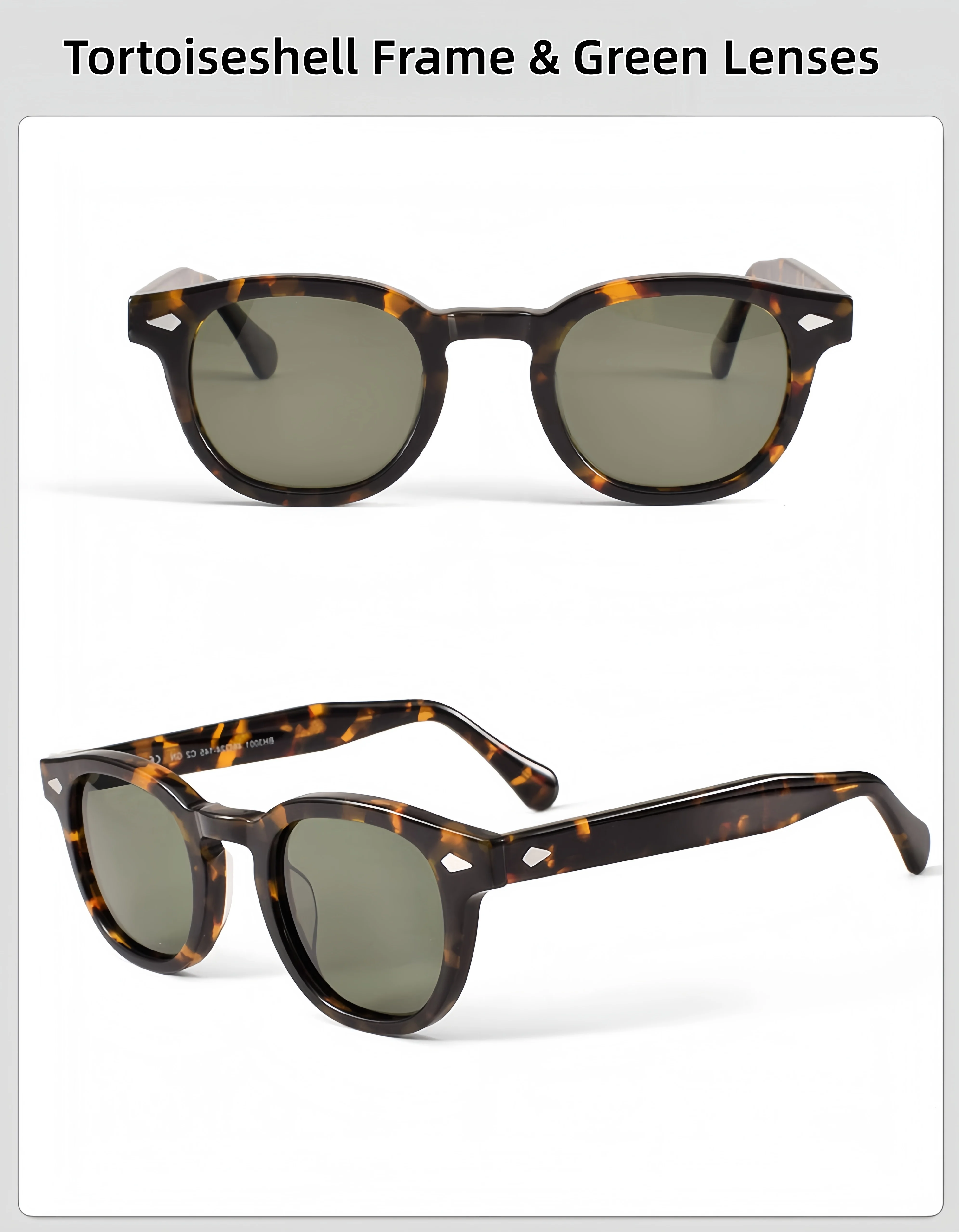 LEMTOSH Style Premium Moscot Design Klassische Retro-Sonnenbrille aus quadratischem Acetat, polarisiert, UV-Schutz für den Außenbereich, für Damen und Herren – Detail 7