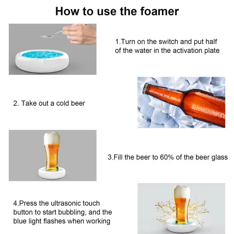 Household Beer Foaming Machine Portable Beer Foamer Business Meetings Bars Home Gatherings Beer Foamer Bubbler for Meetings Bars