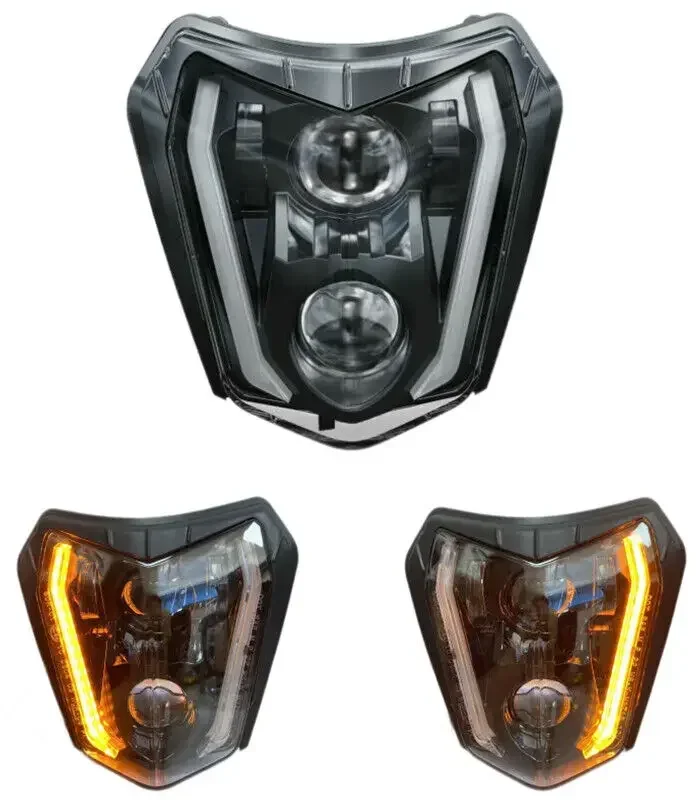 Headlight Hi/Lo with Amber Turn Signal For KTM 250 350 450 500 690 Enduro R SMCR Dirt Bike Lamp