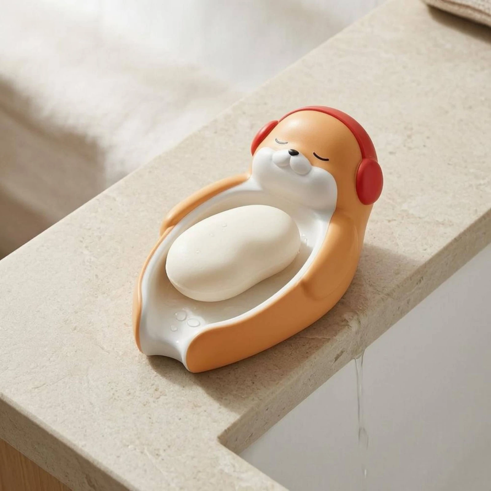 

Cartoon Seal Soap Dish Resin Seal Soap Dish Bathroom Decor Rubberized Coating Soft Rounded