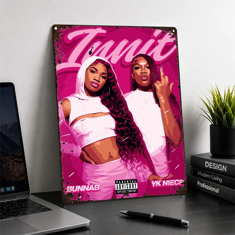 BunnaB YK Niece Tunnit Aluminum Poster Graphic Wall Art For Listening Room Personalized Metal Sign Record Collector Gift Idea