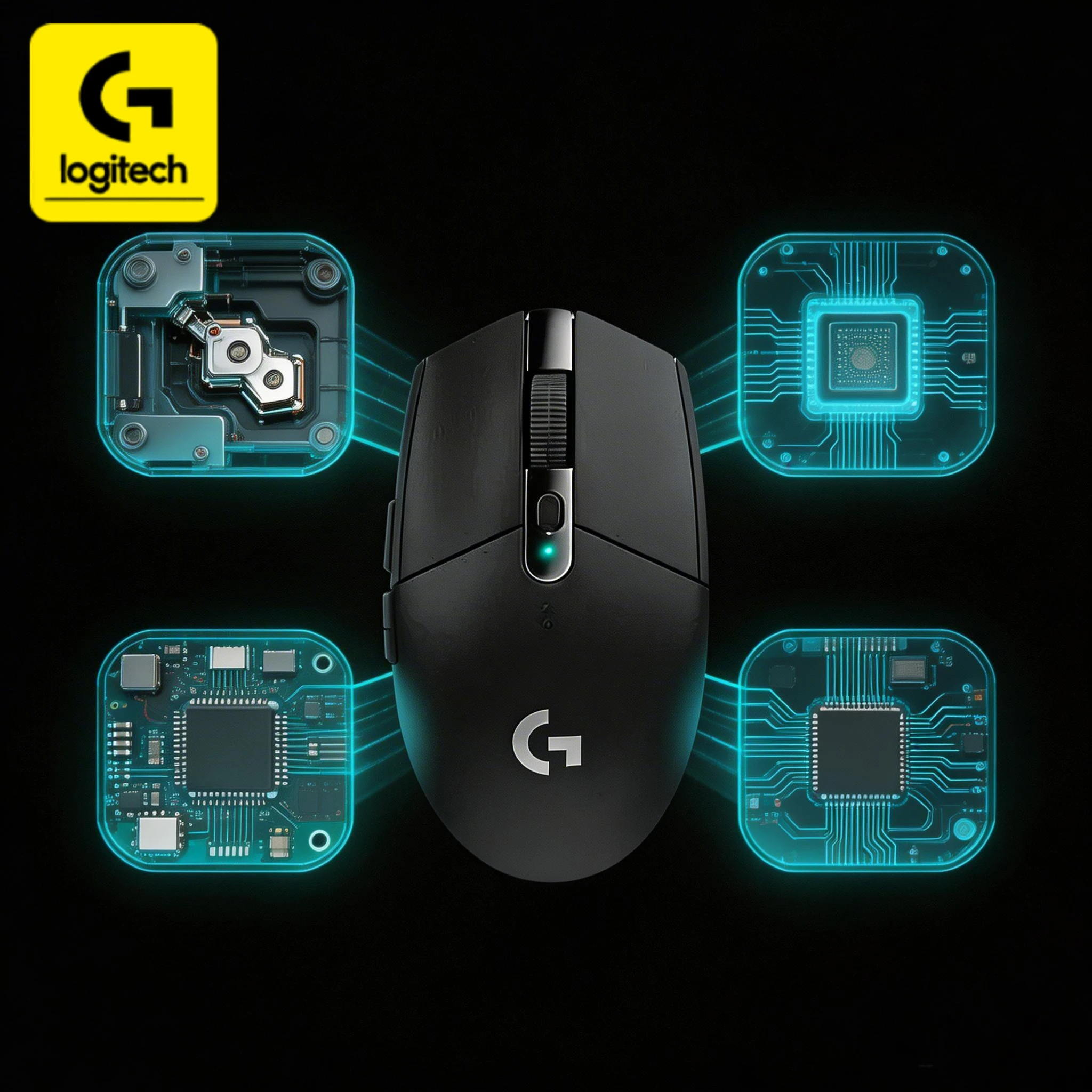 Logitech G305/G304/G402 gaming mouse, compatible with both PC and Mac systems, 1ms latency, 12000 DPI