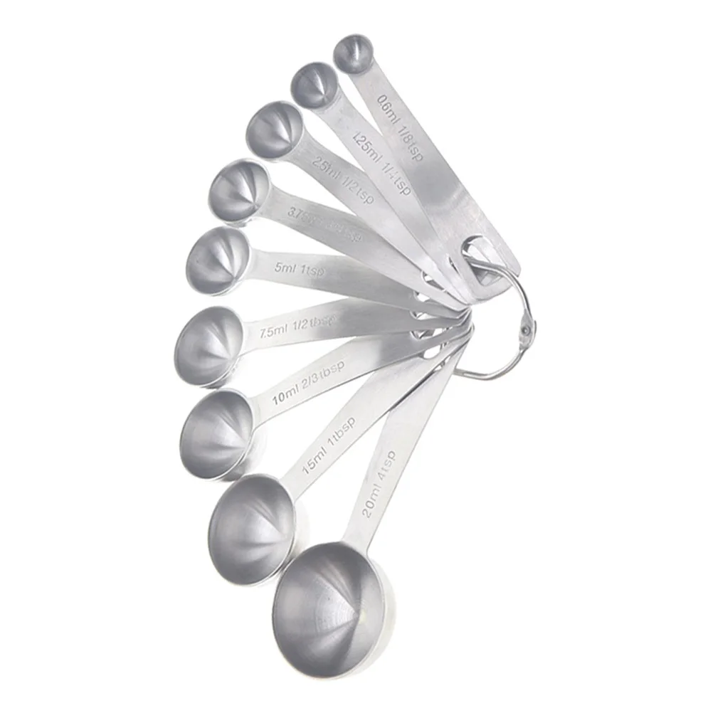 

9Pcs Stainless Steel Measuring Spoons Set Premium Rustproof Kitchen Tools for Powder Baking Measuring Spoons