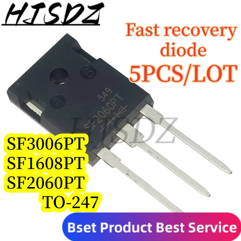 【5PCS/LOT】SF3006PT SF1608PT SF2060PT SF3006 SF1608 SF2060 TO-247 High Power Fast Recovery Diode Original Brand New In Stock