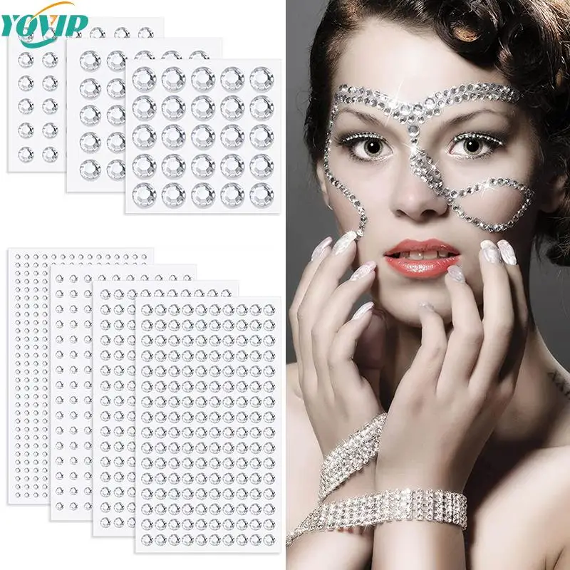 3/4/5/6/8/9mm 3D Crystal Face Jewels Fashion Women Tattoo Diamond Makeup Eyeliner Eyeshadow Sticker Makeup Eyes Sticker