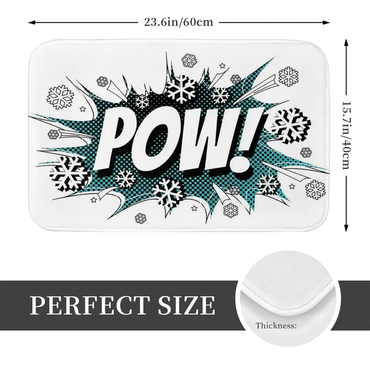 POW!Snow,the Deeper,the Better Anti-slip Doormat Floor Mat Carpet Rug for Kitchen Entrance Home Bathroom Living room Footpad Mat