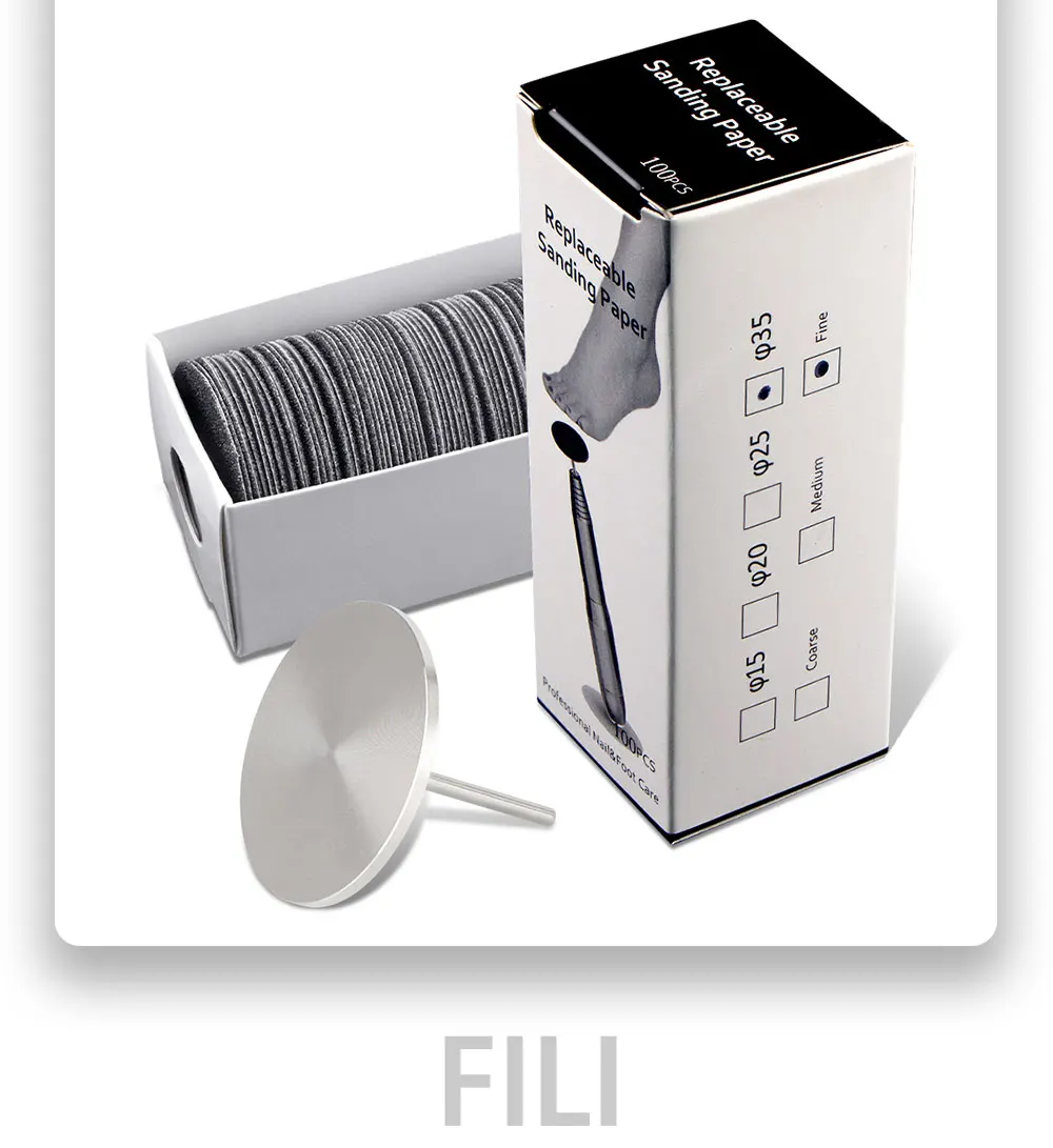35MM Große Austauschbare Schleifpapiere für Fußhornhautentfernung, Fußpflege-Feilen, Elektrische Rotierende Pediküre-Scheibe – Detail 5