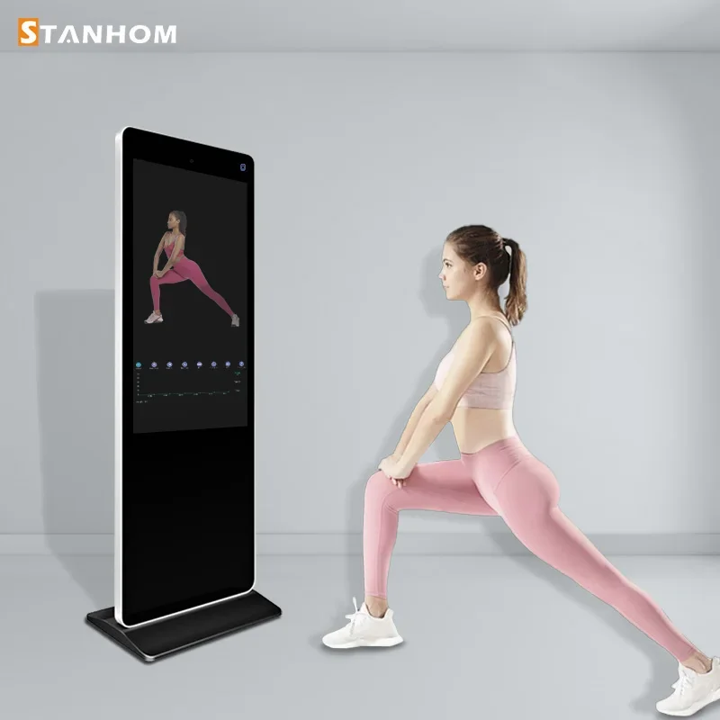 STANHOM Floor Standing Advertising Touch Screen Fitness Smart Mirror