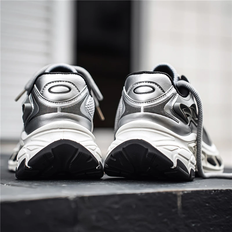 Chunky sneakers four seasons new mesh men's breathable lightweight soft sole comfort outdoor casual speed running sports shoes