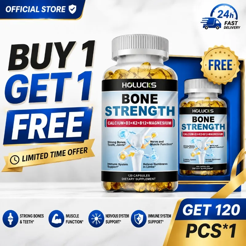 

High Absorption Bone Strength Capsules, with Calcium, D3&K2, Support Bone & Teeth, Immunity & Nerve Health