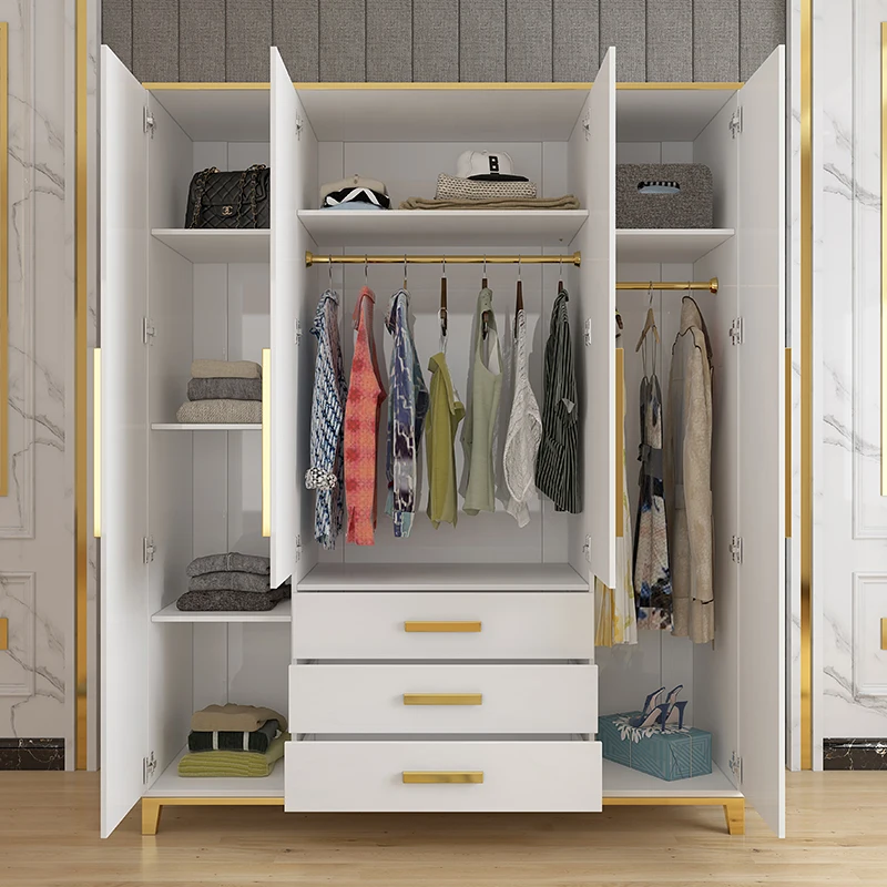 Modern Luxury White Bedroom 2 3 4 Doors Wardrobe Amoires