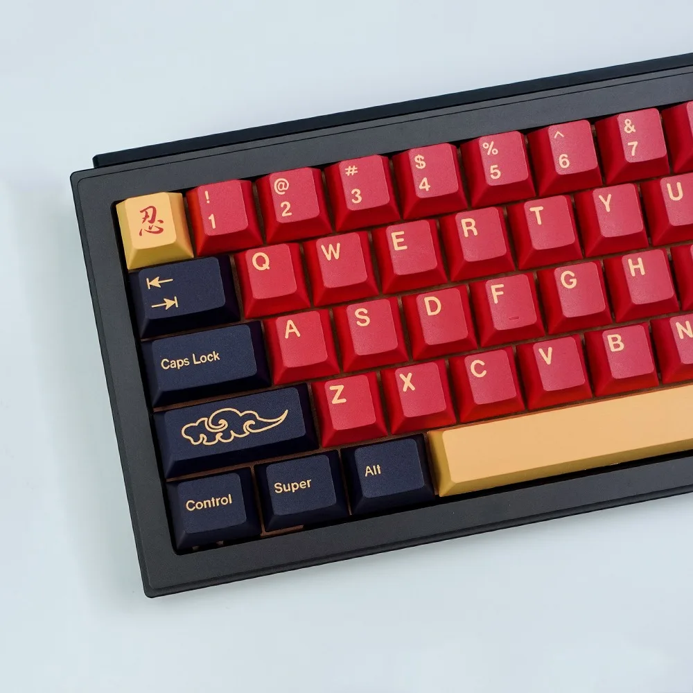 

Red Warrior Keycap Cherry Profile PBT Complete Set for 61/75/84/87/980/104 143 Key Front Carve Game Accessory Mechanical Keycaps