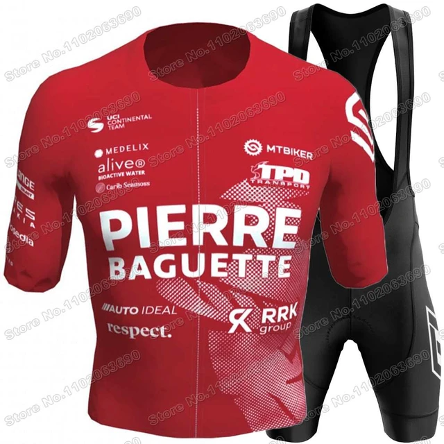 2024 Pierre Baguette Team maglia da ciclismo Set estate abbigliamento da ciclismo uomo kit manica corta camicie da bici da strada tuta da bicicletta pantaloncini con bretelle AliExpress