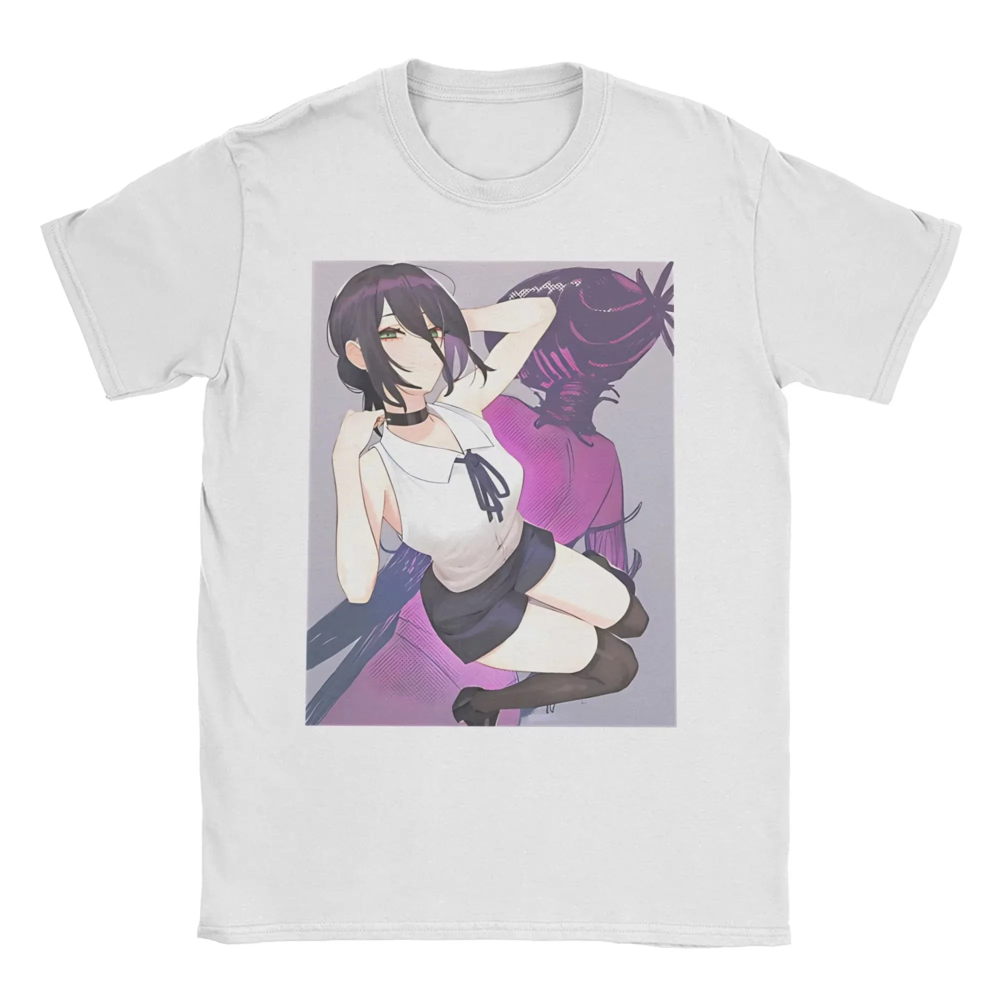 Purple Black White Tri Tone Art Print T Shirt Men Women Crew Neck Short Sleeve Loose Fit Casual Streetwear Shirt