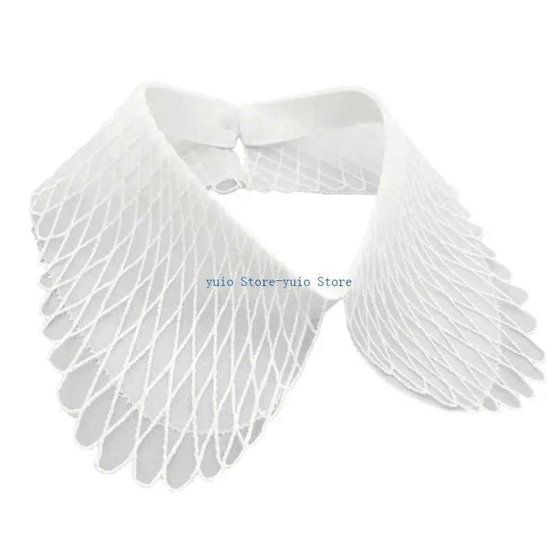 X7XB Multiuse Lace False Collar Layering Lapel Collar Insert Neckpiece For Women Girl